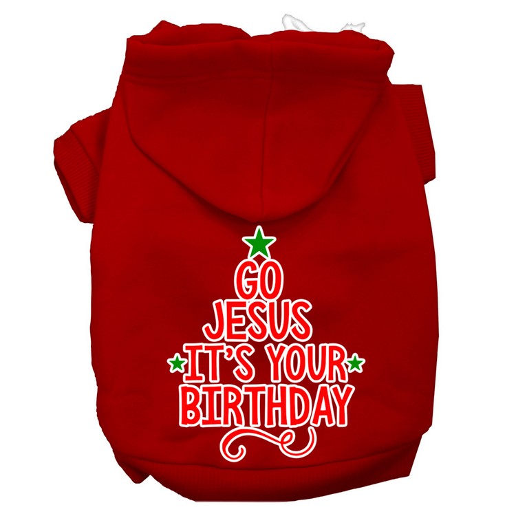 Go Jesus Screen Print Dog Hoodie Red M